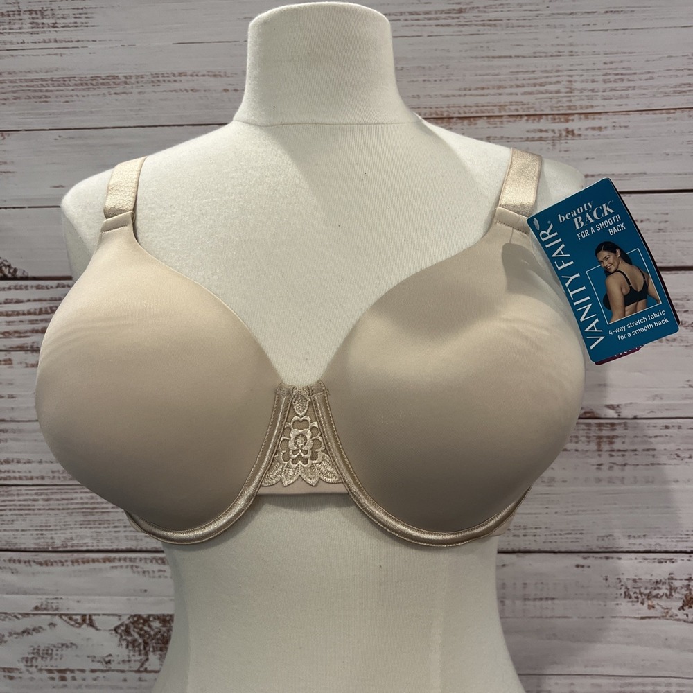 Vanity Fair Beauty Back Smooth Full Figure Bra Style 76380 Beige Size 40D New